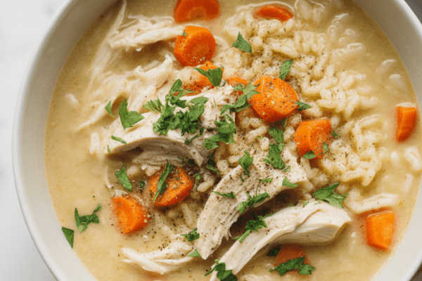 easy Creamy Chicken and Rice Soup