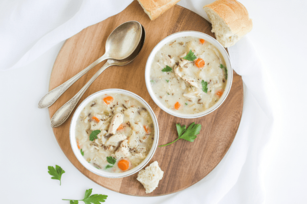 easy Creamy Panera Chicken and Wild Rice Soup