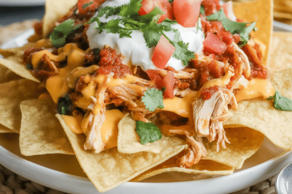 easy Crockpot Chicken Nachos easy Crockpot Chicken Nachos