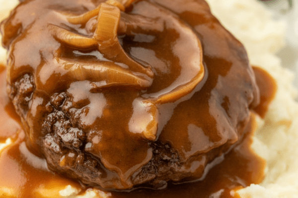 easy Hamburger Steak with Onions and Gravy easy Hamburger Steak with Onions and Gravy