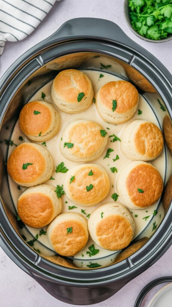 Slow Cooker Chicken and Biscuits