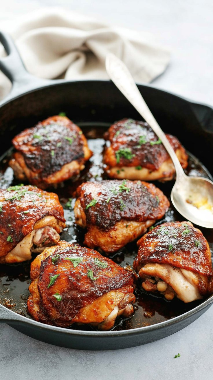 easy Garlic Butter Baked Chicken Thighs