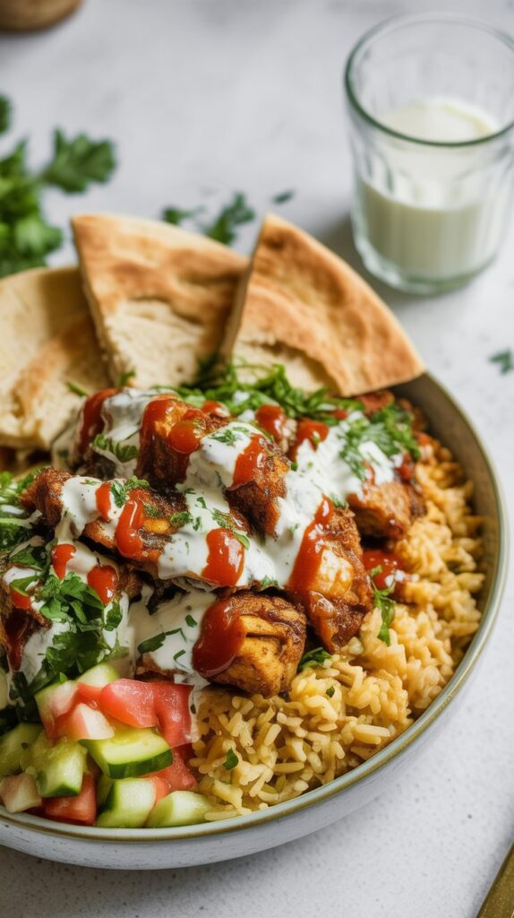 easy Homemade Halal Cart Chicken & Rice