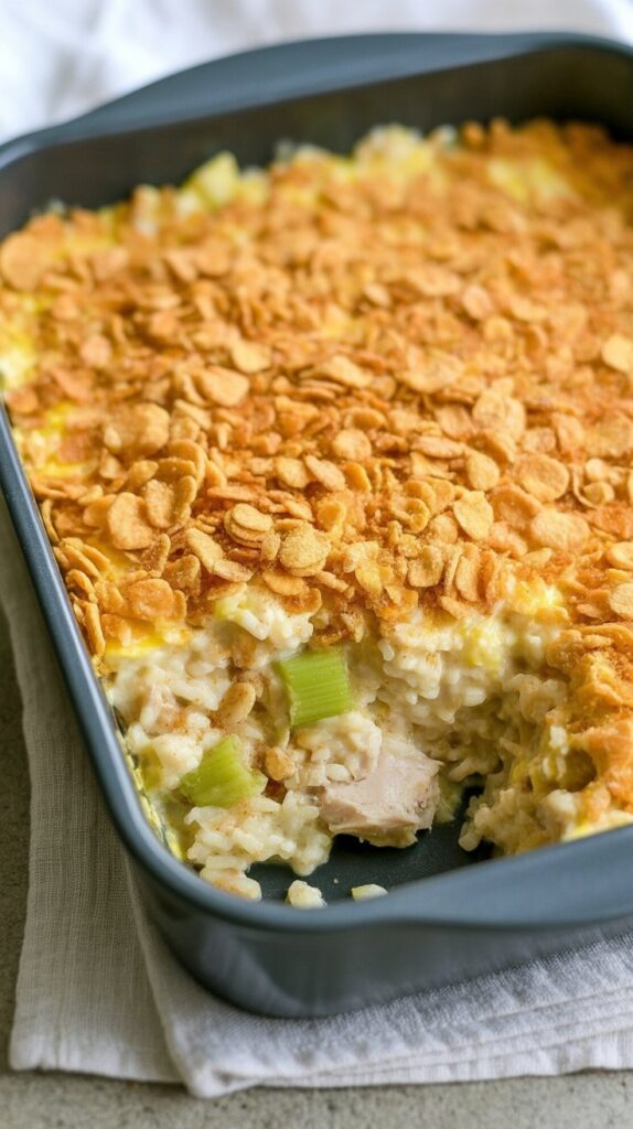 easy Rotisserie Chicken and Rice Casserole