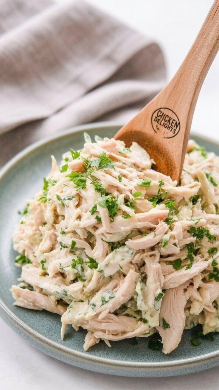 easy Shredded Chicken Salad (Costco Style)